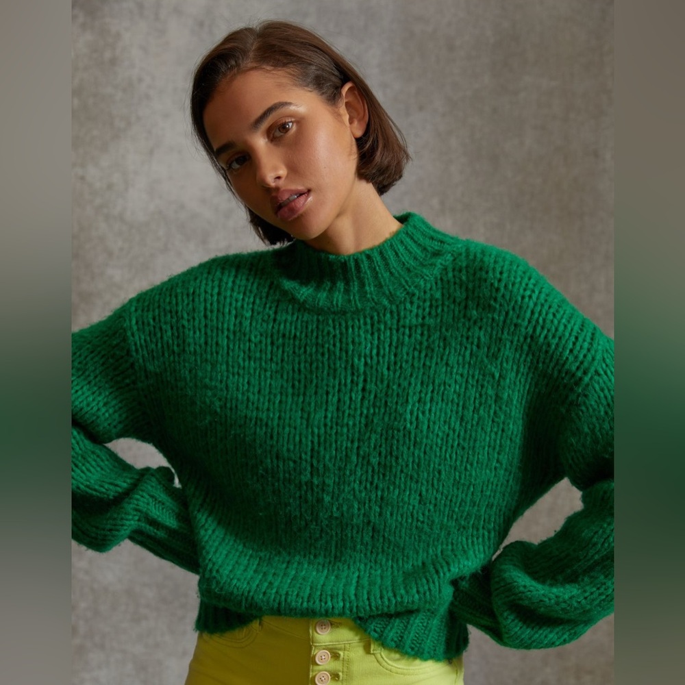 Scotch & Soda emerald mock neck sweater